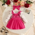 thumbnail image 2 of CAUYDY Infant Girl Clothes Cute Baby Ruffle Long Sleeved Bodsuit 3Pcs Layette Set 0 3 6 9 12 18 Months Newborn Girl Outfits Fall Winter Hot Pink Sizes 9-12 Months, 2 of 8