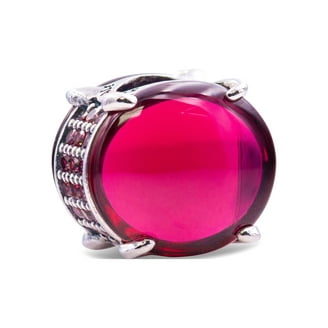 Pandora Charm in Rose w/faceted iridescent, pink and transparent
