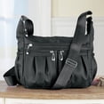 thumbnail image 3 of Collections Etc Multi Zippered Pocked Nylon Adjustable Strap Handbag, 3 of 5