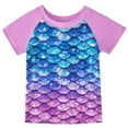 thumbnail image 5 of Godderr Girls Rash Guard 2-Piece Swimwear Fish Scale Pattern Swimwear Upf 50+ Uv for 4-12Y, 5 of 6