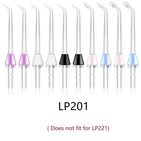 MySmile 10pcs LP201 Water Flosser Jet Tips Oral Irrigator Nozzle Set Compatible with Waterpik Flosser, 6 Classic Tips 2 Periodontal Pocket Tips 2 Plaque Seeker Tips