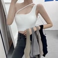 thumbnail image 3 of Women's Crop Tops Shoulder Ribbed Seamless Exercise Workout Tank Tops, 3 of 5