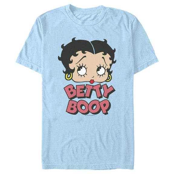 Men's Betty Boop Polka Dot Logo  Graphic Tee Light Blue 3X Large