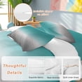 thumbnail image 3 of Teal Grey Ombre Duvet Cover Set, Turquoise Gradient Modern Abstract Art Soft Duvet Cover Queen Size Bedding Set 4 Pieces, 1 Quiltcover and 2 Pillowcases with Zipper, 1 Bed Sheet for All Seasons, 3 of 9