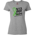thumbnail image 3 of Inktastic Never Stop Fighting Mental Health Awareness Green Ribbon Women's T-Shirt, 3 of 5