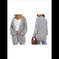 thumbnail image 3 of Cárdigan Extragrande de Punto Suave para Mujer con Bolsillos Gris M, 3 of 6