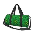 thumbnail image 2 of Xecao St Patrick's Day5 print Round Travel Duffel Bag is a foldable gym bag with an inner pocket, perfect for travel sports, 2 of 8