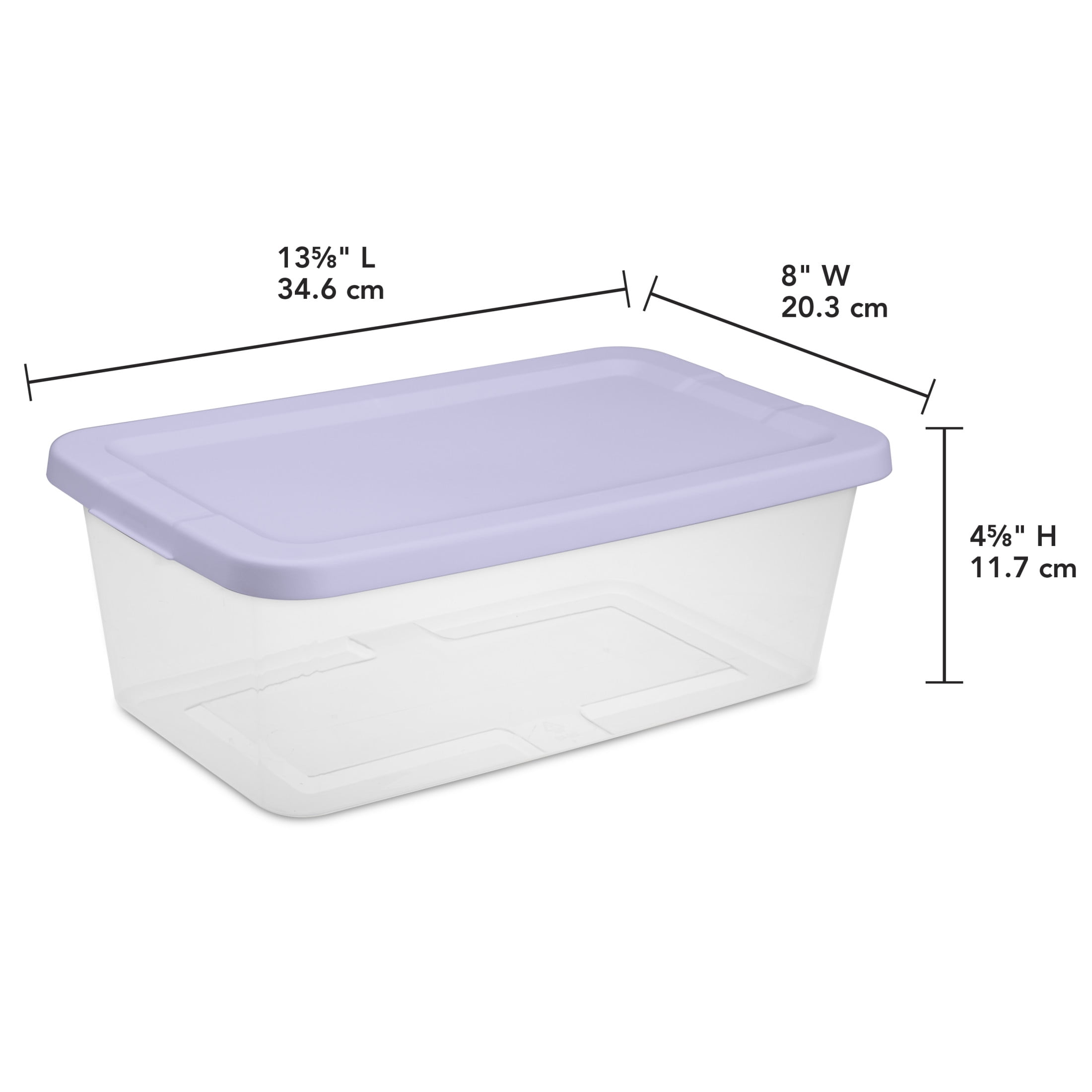 Sterilite Set of (10) 6 Quart Storage Boxes, Clear Plastic Storage