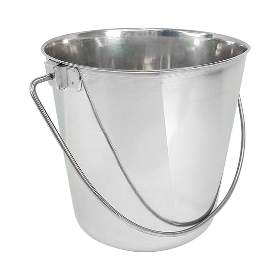 PetYupp Stainless Steel Flat Side Pail Bucket 4 Quart 128 oz