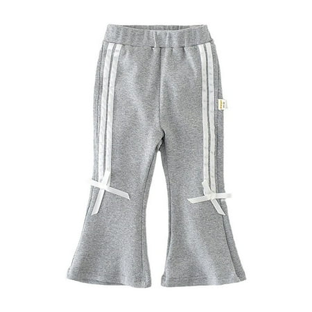 

Dr.Eam Infant Flared Trousers Girls Baby Pants Girls Solid Color Comfortable Slim Casual Pants Bottom Relaxed Y2K Streetwear Grey 18 M-24 M