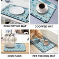 thumbnail image 4 of Washable Rubber Botanical Leaves Vintage Floral Dish Drying Mats for Kitchen Counter Home Large Coffee Bar Pad Accessories and Decor for Utensils Stemware 19.5''x12'', 4 of 7