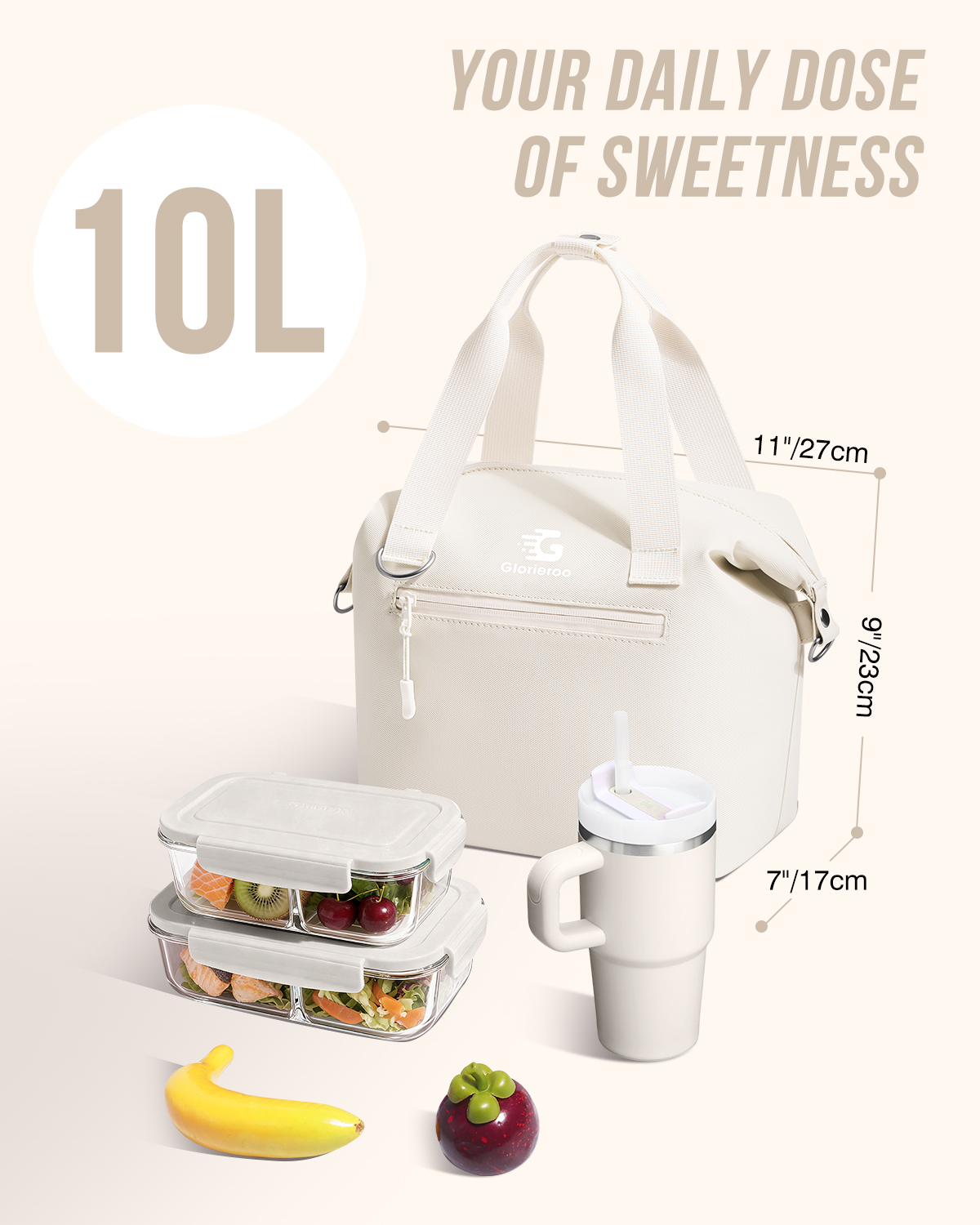 Pastel Lunch Box Women | Insulated Waterproof Leakproof Lunch Bag Cooler | Adjustable Strap | BPA-Free