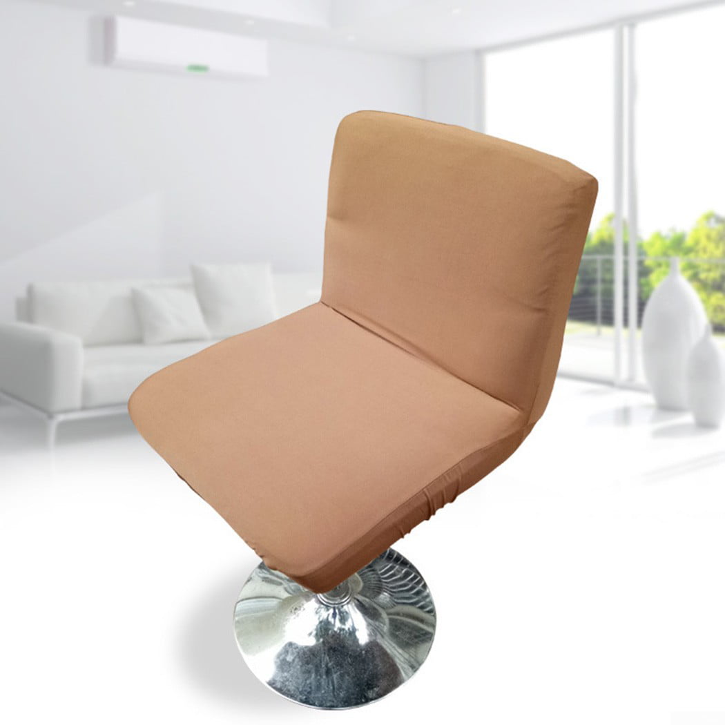 Elastic Short Low Back Dining Chair Seat Cover Bar Counter Stool Slipcovers 