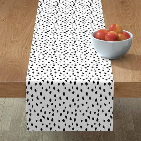 

Cotton Sateen Table Runner 108 - Spots Animal Print Dalmatian Cheetah Leopard Black White Decor Baby Kids Nursery Polka Dots Print Custom Table Linens by Spoonflower