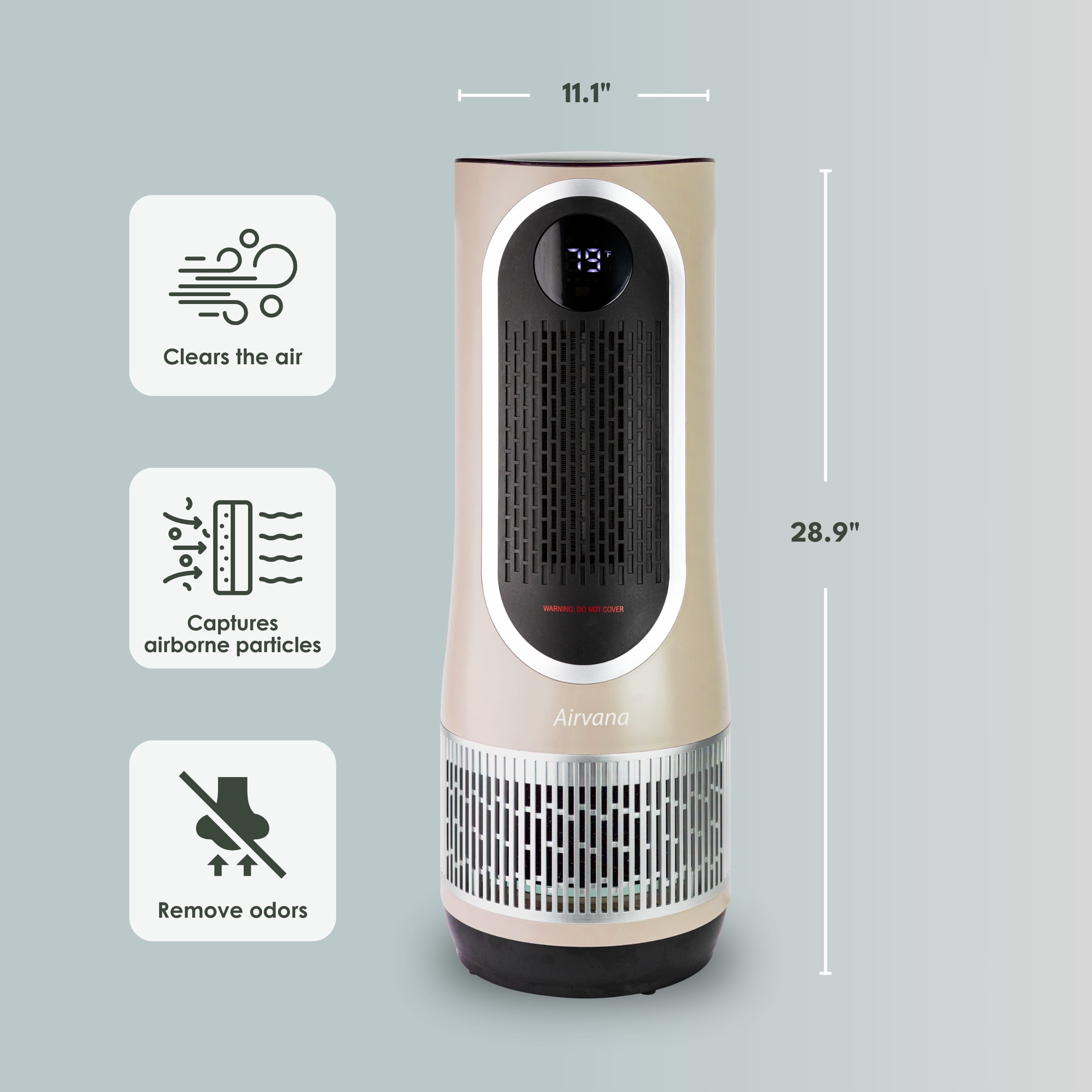 Airvana 3-in-1 Heater, Fan & Air Purifier – HEPA Filter System for Clean Air and Warmth in Home, Bedroom, or Office