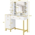 thumbnail image 4 of Bingirl Vanity with Led Lighted Mirror & Power Outlet, 3 Lighting Modes, Brightness Adjustable, Vanity Desk with Acrylic Tabletop & Drawers and Cabinets, 4 of 8