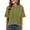 Army Green, variant on TEMOFON Womens V Neck Blouse Dressy Casual Short Sleeve Ruffle Summer Work Tops