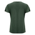 thumbnail image 6 of Holzkary Short Sleeve Shirts for Women Criss Cross V Neck Plus Size Solid Color Loose Tshirts Summer Fall Tops Casual Fashionable V Neck Sleeve Hanging Neck Hollow Short Sleeved Top Blackish Green L, 6 of 9
