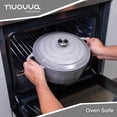 thumbnail image 3 of Olla holandesa de hierro fundido con tapa – Cacerola esmaltada antiadherente apta para horno – Batería de cocina resistente para horno holandés – Gris, 7.3 cuartos, 30 cm – de Nuovva, 3 of 5