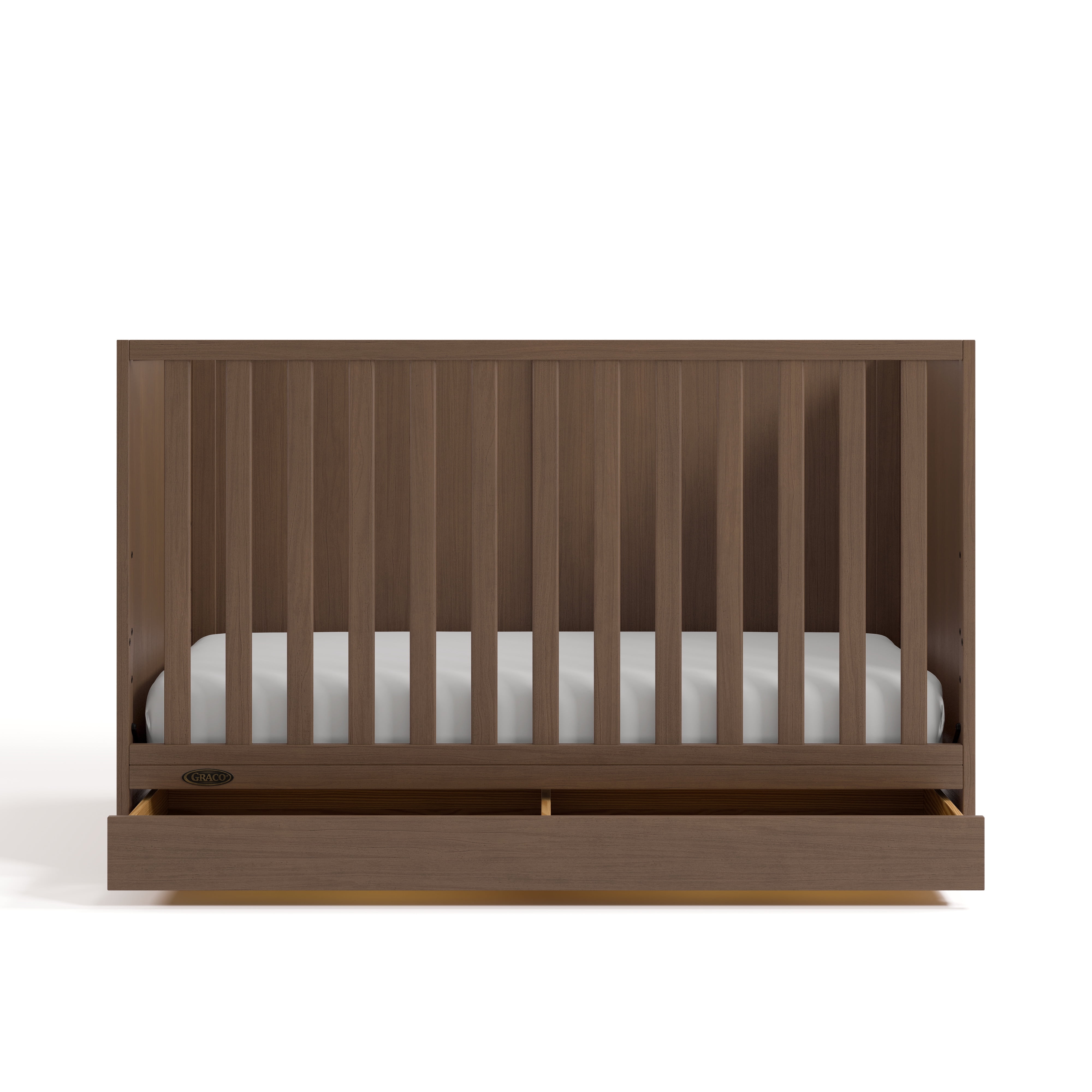 Graco Theo 3-in-1 Convertible Baby Crib with Drawer, Hazelnut