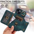 thumbnail image 2 of Case for iPhone 14, PU Leather 3 Card Slots with Finger Ring Holder Shockproof Phone Case, 2 of 15