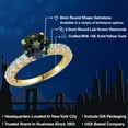 thumbnail image 2 of Gem Stone King 14K Yellow Gold Green Mystic Topaz and Lab Grown Diamond Engagement Ring for Women | 3.05 Cttw | Round 8MM | Gemstone November Birthstone | Size 5, 2 of 6