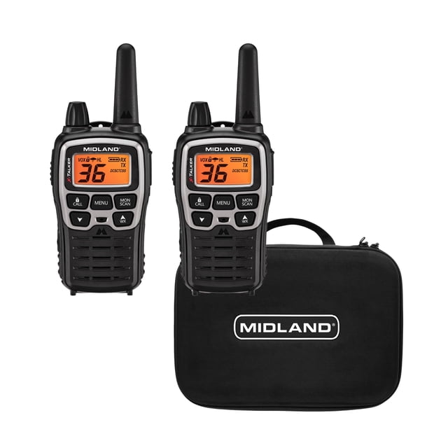 Paquete de 2 radios Walkie-Talkie Midland T77VP5 X-TALKER de largo alcance