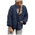 thumbnail image 1 of Uinagy Women's Solid Color Stand Collar Cotton Jacket, 1 of 5