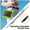 thumbnail image 7 of Case for Samsung Galaxy Tab S11 2025 with Screen Protector, 360 Degree Rotating Kickstand Hand Strap Heavy Duty Shockproof Cover with Shoulder Strap, Lime, 7 of 7