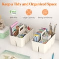 thumbnail image 2 of Lifewit Plastic Art Supply Storage Organizer, Divided Caddy Organizer with Handle for Craft Supplies, Cosmetics, Holds Pencil, Crayon, Brushes, Hair Product, Dorm Shower Caddy, White, 1Pack, 2 of 9