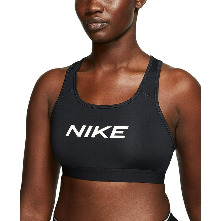Nike Women's Logo Dri-FIT Racerback Mid-Impact Sports Bra, Black, Size S 