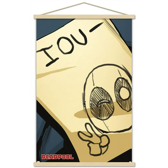 Marvel Comics Deadpool - IOU Wall Poster with Magnetic Frame, 22.375" x 34"