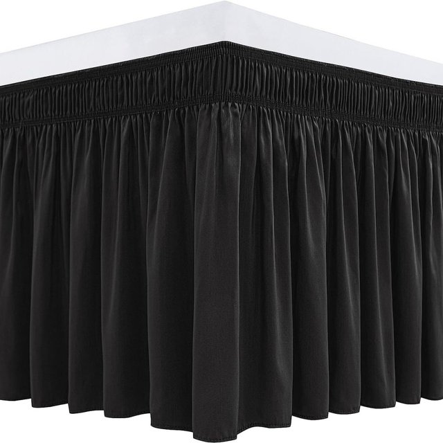 CNKOO Ruffled Grey King Size Bed Skirt Dust Ruffle for King Bed with 15” Drop Soft and Solid Microfiber Classic Style California King Silver Gray Bedskirts