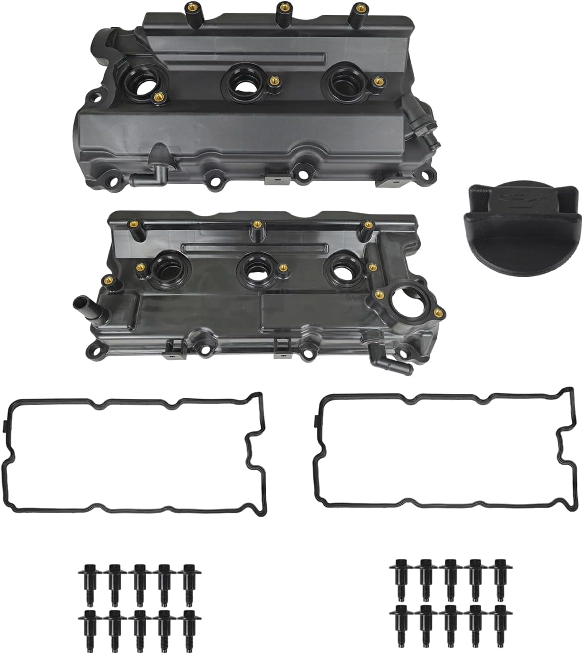 Valve Cover Set with Gasket and Oil Cap 132645W510 Replacement for Nissan Pathfinder Infiniti QX4 2002–2004 3.5L V6 Engines