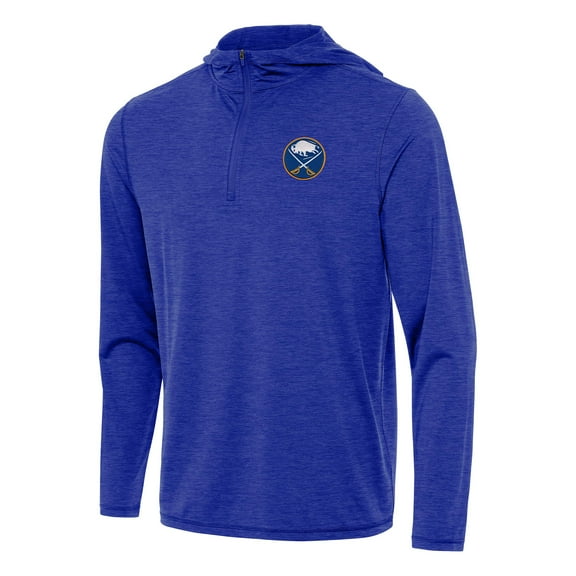 Men's Antigua Heather Royal Buffalo Sabres Tidy Quarter-Zip Hoodie