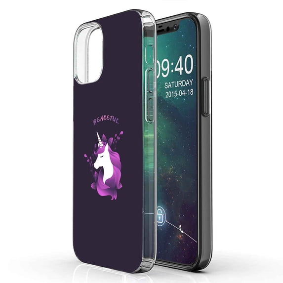 TalkingCase Slim Phone Case Compatible for Apple iPhone 12, 12 Pro, Peaceful Unicorn Print, Lightweight,Flexible,Soft, USA
