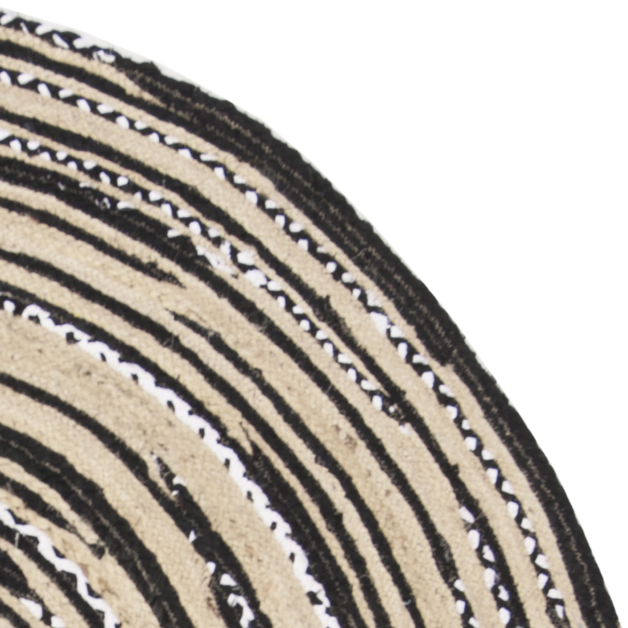 SAFAVIEH Cape Cod Corrine Braided Area Rug, 6' x 6' Round, Black/Ivory