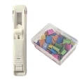 thumbnail image 1 of HICESS Agrafeuse de Trombones Distributeur de Trombones Portable Sans Perçage Pousse-Papier avec 50 Pinces Métalliques Transparentes Rechargeables Fournitures de Bureau et Scolaires, 1 of 7