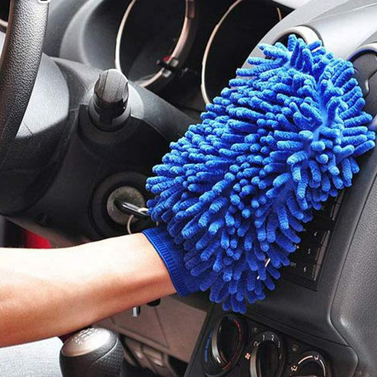 2 Pc Chenille Mitt Cleaning Microfiber Glove Washing Car Wash Dust Home  Clean 