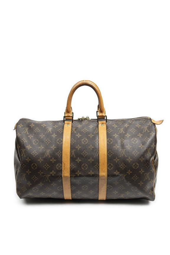 Pre-Owned Louis Vuitton Brown Keepall 45 Handbag Monogram Canvas