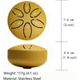 thumbnail image 4 of Rain Drum for Outside, 3 Inch 6 Notes Steel Tongue Drum Rain Chime, Chakra Drum for Rain Outdoor, Steel Drum Healing Instrument, Mini Handpan Drum Musical Instruments for Garden (Yellow), 4 of 14
