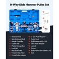thumbnail image 2 of KFFKFF 9-Way Slide Hammer Puller Set, 15PCS Front Wheel Hub Bearing Remover & Rear Wheel Axle Hub Dent Shaft Puller Tool Kit, 2 of 9