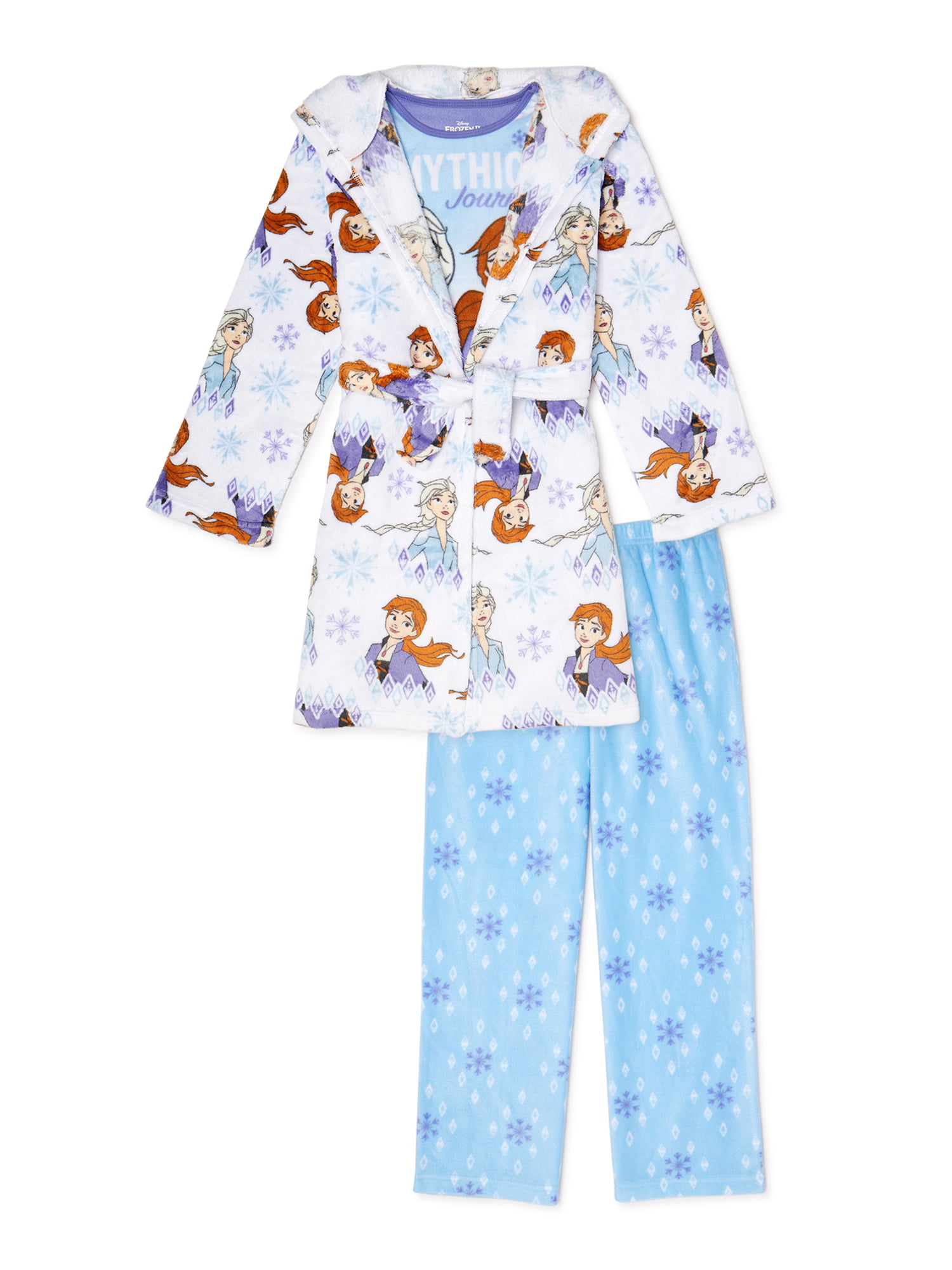 Frozen 2 Girls 2-Piece Pajama Set with Plush Robe Sizes 4-10