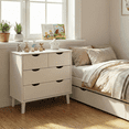 thumbnail image 2 of Slevoo 4 Drawers Dresser for Bedroom, 24.4''H White Drawer Dresser Nightstand with Solid Wood Legs, 2 of 10