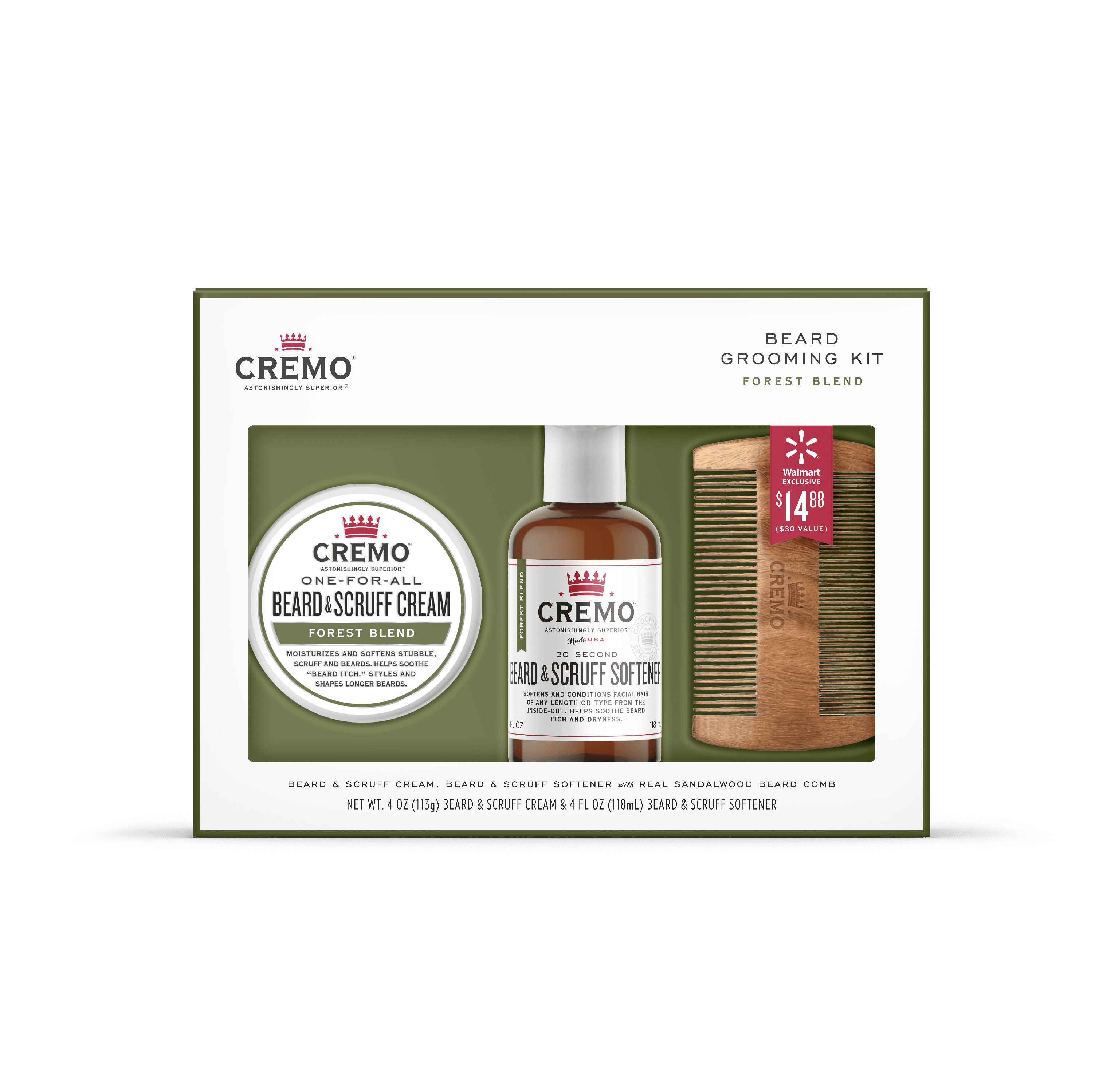 Cremo Forest Blend Beard Grooming Kit With Beard Comb Walmart Com Walmart Com