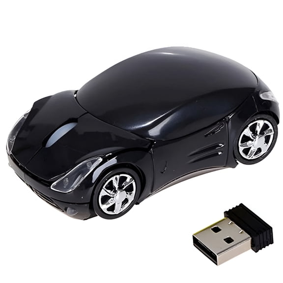 GJX Car Shaped Wireless Computer Mouse Ergonomic Gaming Optical Mouse USB 2.4G Mini Receiver Office Accessories for PC Windows Laptop Notebook Mac