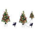 thumbnail image 3 of 1 Paquet d'Arbres de Noël de Sentier Prééclairés de 30 Pouces, Remplissage d'Urne de Noël Artificielle avec 10 Lumières DEL, Baies Rouges, Pommes de Pin et Boules, Ornements à Piles, Décor des Fêtes pour Allée et Cour, 3 of 9