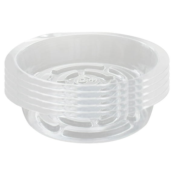 5 Pack Clear Thick Plastic Heavy Duty Sturdy Plant Saucer Drip Trays for Pot