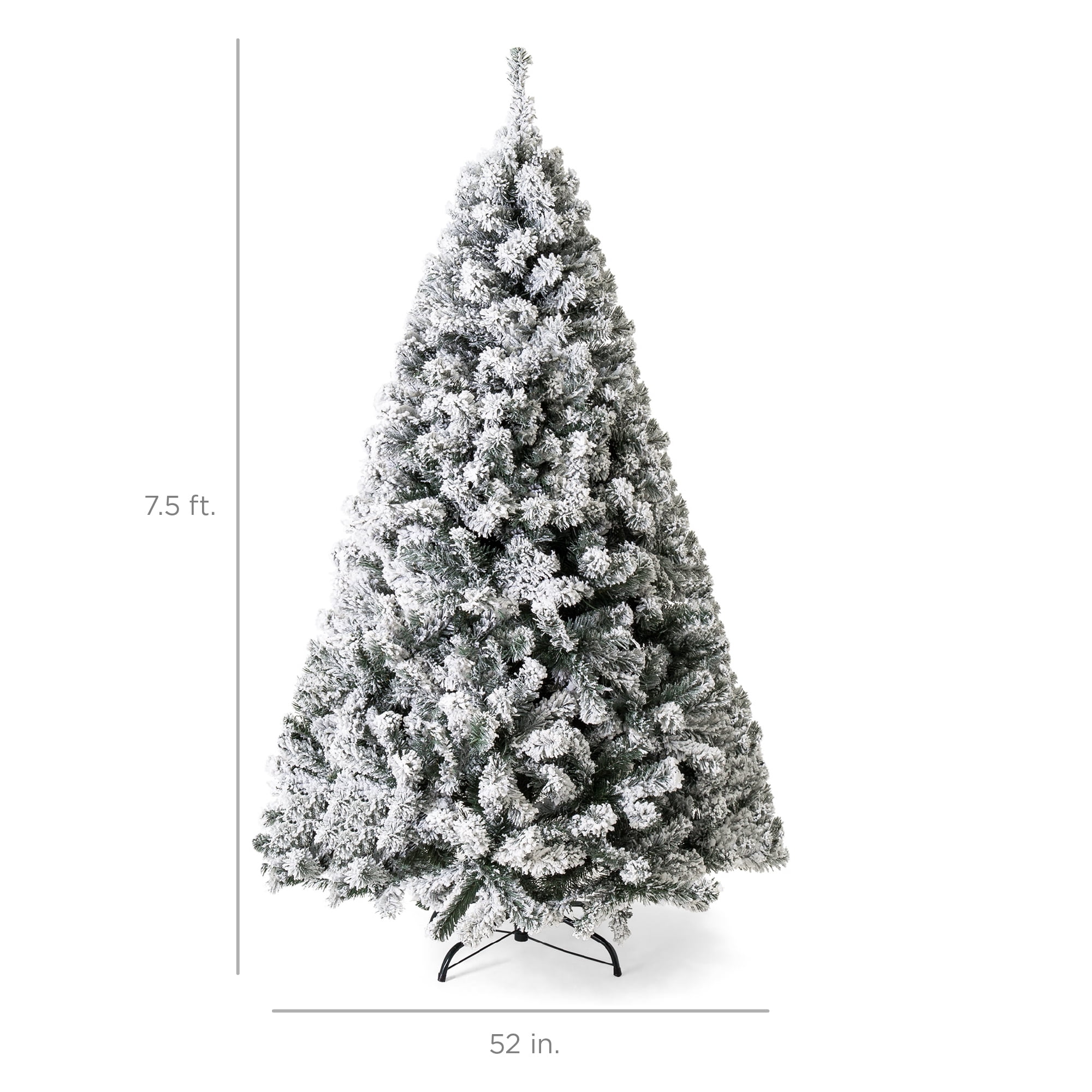 Best Choice Products 6ft Pre Lit Holiday Christmas Pine Tree W Snow Flocked Branches 250 Warm White Lights Walmart Com