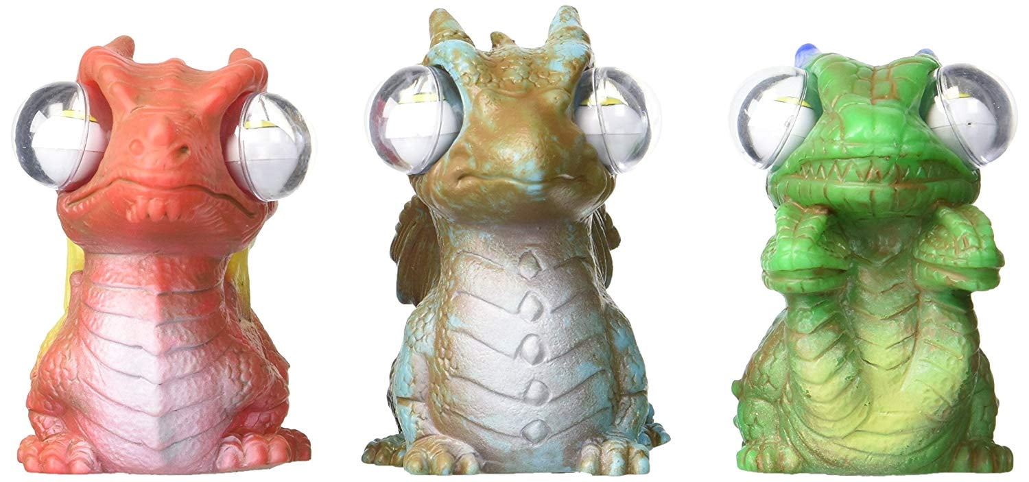 Toysmith Squeeze N' Pop Dragons Set of 3 NEW